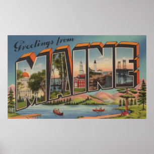 Maine (sommar) stora brevplatser poster