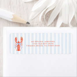Maine Squeeze Coastal Lobster Bröllopsduschskylt Returadress Etikett