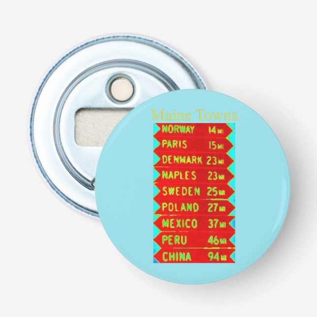 Maine Städer Sign Thunder_Cove Flasköppnare (Framsidan)