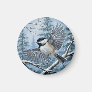 Maine State Bird Black-Caps Chickadee Magnet