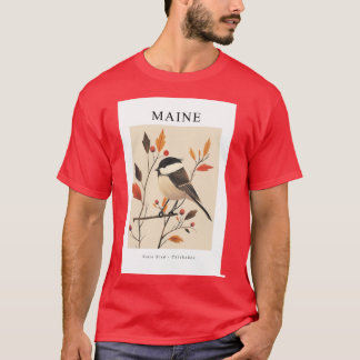 MAINE State Bird Chickadee T Shirt