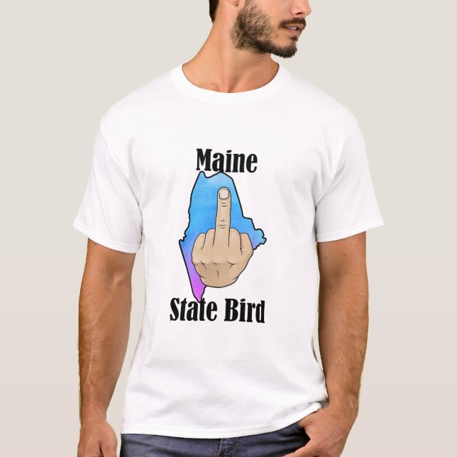 Maine State bird t-shirt mitten finger färg (Framsida)