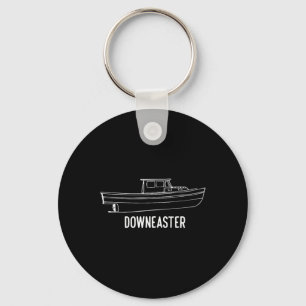 Maine State Downeaster Hummer Fiske Båt T Tröja Nyckelring