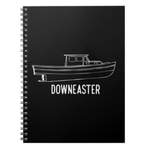 Maine State Downeaster Lobster FishBoat T Shir Anteckningsbok