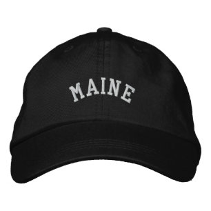Maine State Embroized Broderad Keps