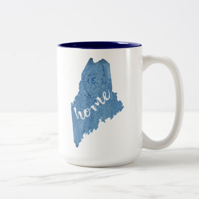 Maine State Hem Trästruktur Två-Tonad Mugg (Höger)