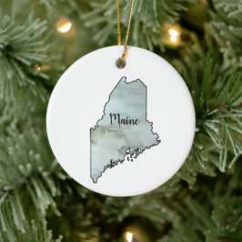 Maine State Illustration Julgransprydnad Keramik