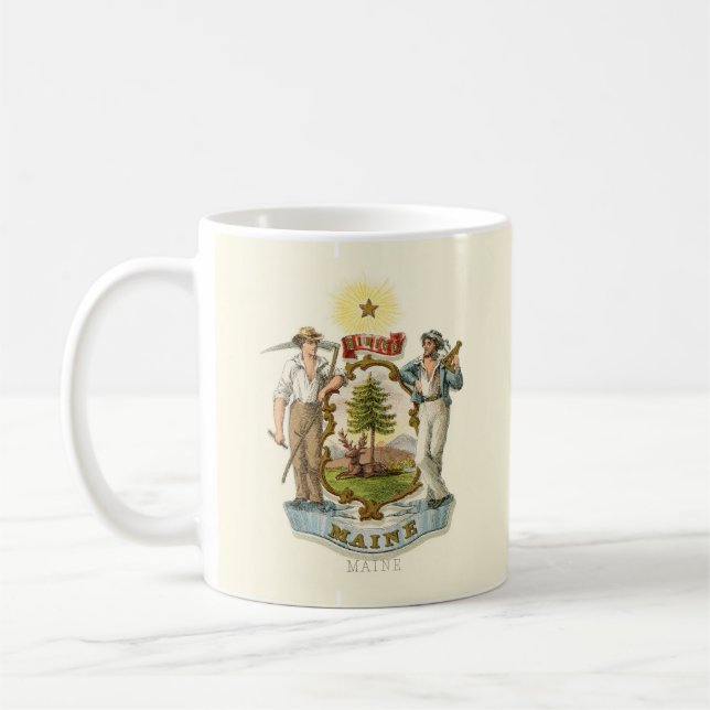 Maine state jackat of arm (vintage 1870) kaffemugg (Vänster)