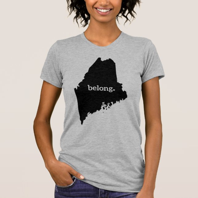 Maine State Karta Belong T Shirt (Framsida)