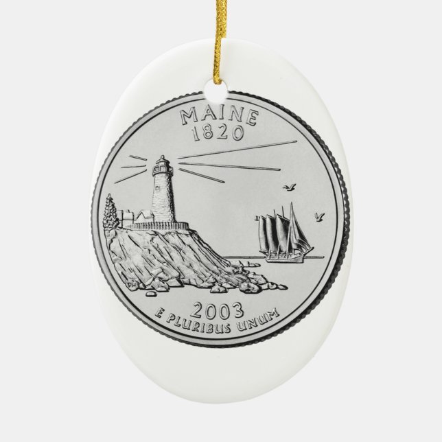 Maine State Quarter Julgransprydnad Keramik (Framsidan)