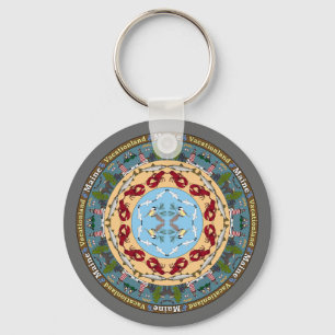 Maine statlig Mandala Keychain Nyckelring