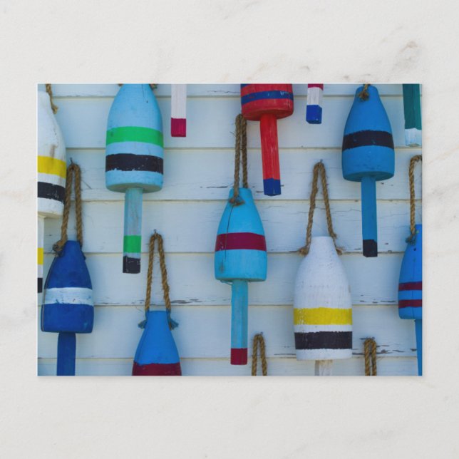 Maine, Stonington, dekorativa hummerbojar Vykort (Framsida)