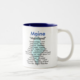 Maine symboler & karta Två-Tonad mugg