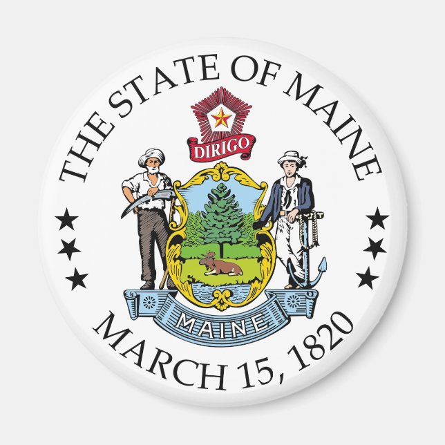 Maine-tecken Magnet (Framsidan)
