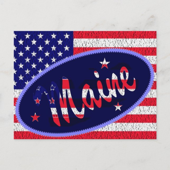 Maine US flagga vykort (Framsida)
