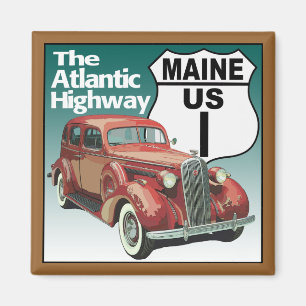 Maine US Route 1 - Atlantmotorvägen Magnet
