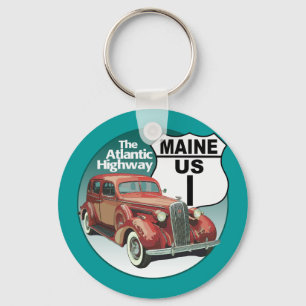 Maine US Route 1 - Atlantmotorvägen Nyckelring