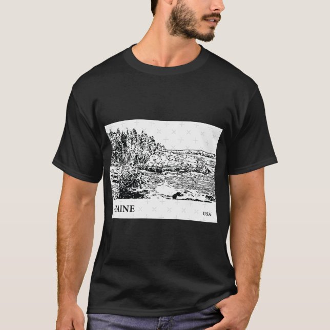 Maine USA 2 T Shirt (Framsida)