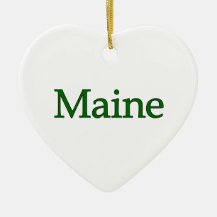 Maine USA logotyp Julgransprydnad Keramik