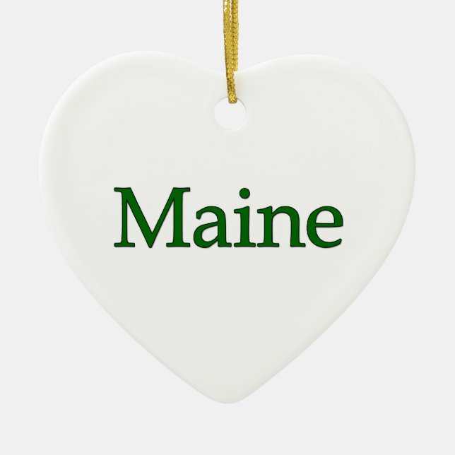 Maine USA logotyp Julgransprydnad Keramik (Framsidan)