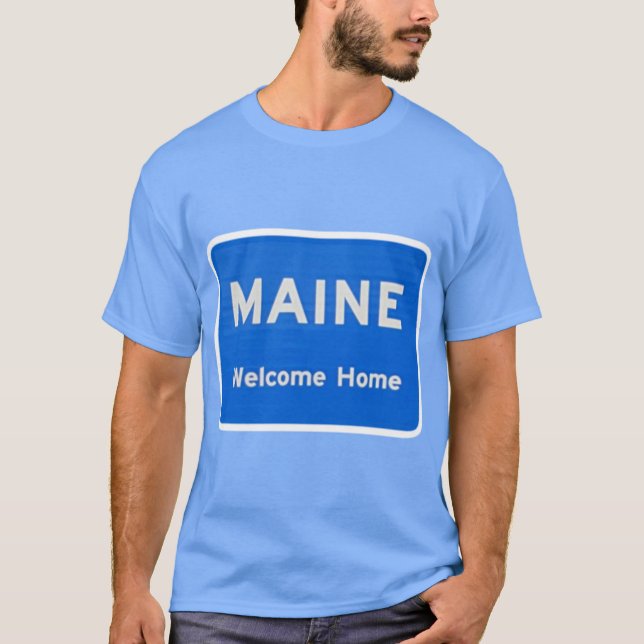 Maine Välkomstskylt T Shirt (Framsida)
