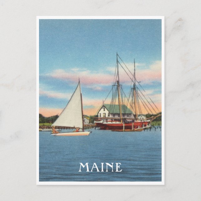 Maine Vintage Natuic Scene Vykort (Framsida)