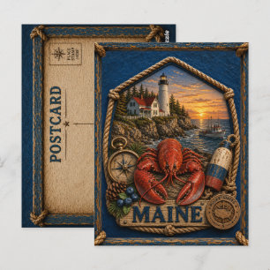 Maine Vintage Resepostkort Vykort