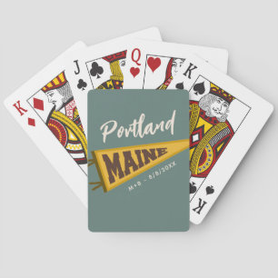 Maine, Vintage Retro Sportbanner, Anpassad text Casinokort