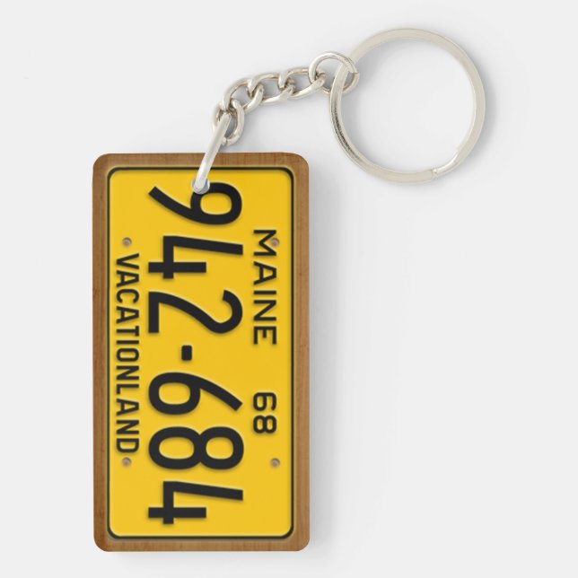 Maine vintageregistreringsskylt 1968 Keychain (Baksidan)