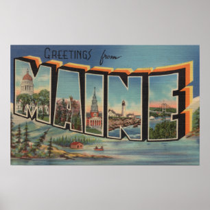 Maine (vinter) stora brevplatser poster