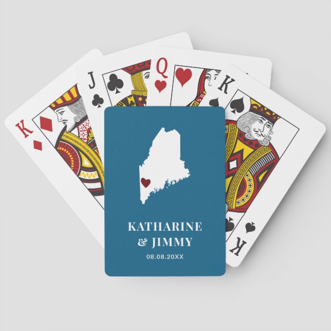 Maine Wedding Favor Deck of Cards, delstaten Karta Casinokort (Baksidan)
