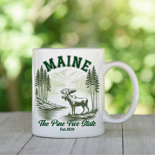Maine Wilderness Scenic Forest Design Kaffemugg (Skapare uppladdad)