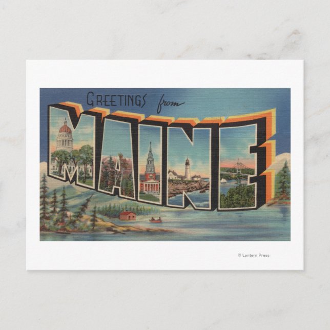 Maine (Winter)Large Brev Scenes Vykort (Framsida)