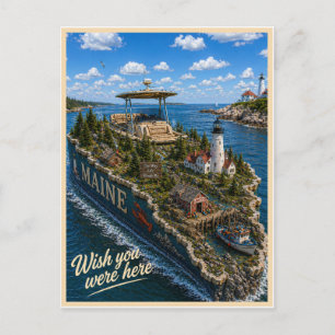 Maine Wish You Were Here Statserie Vykort