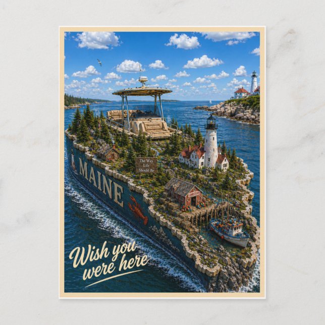 Maine | Wish You Were Here | Statserie Vykort (Framsida)