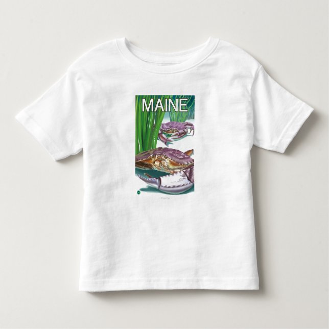 MaineCrab och fiskare T Shirt (Framsida)