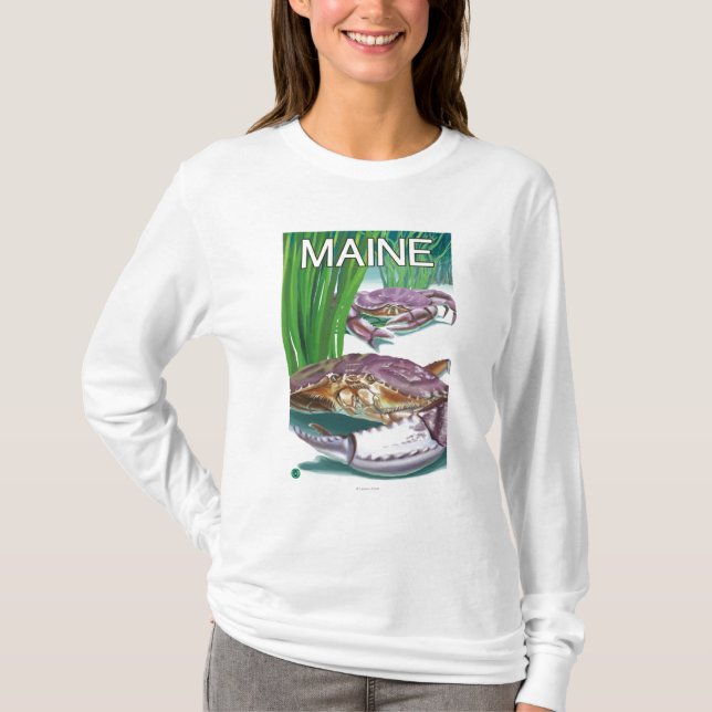 MaineCrab och fiskare T-shirt (Framsida)
