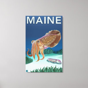 MaineCuttlefish plats Canvastryck