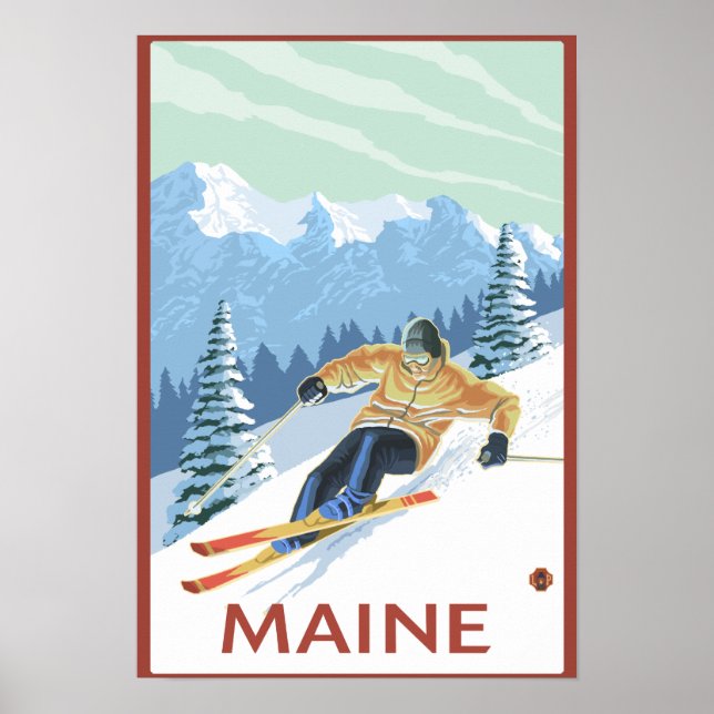 MaineDownhill Skier Scene Poster (Framsidan)