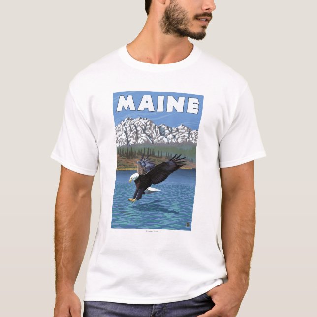 MaineEagle fiske Tee (Framsida)