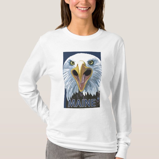 MaineEagle upp slut Tee Shirt (Framsida)