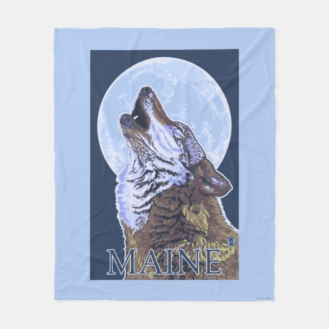 MaineHowling varg Fleecefilt (Framsidan)
