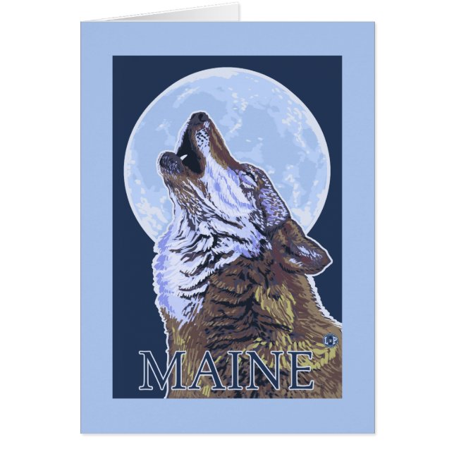 MaineHowling Varg Hälsningskort (Framsidan)