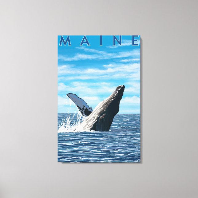 MaineHumpback Whale Scene Canvastryck (Framsida)