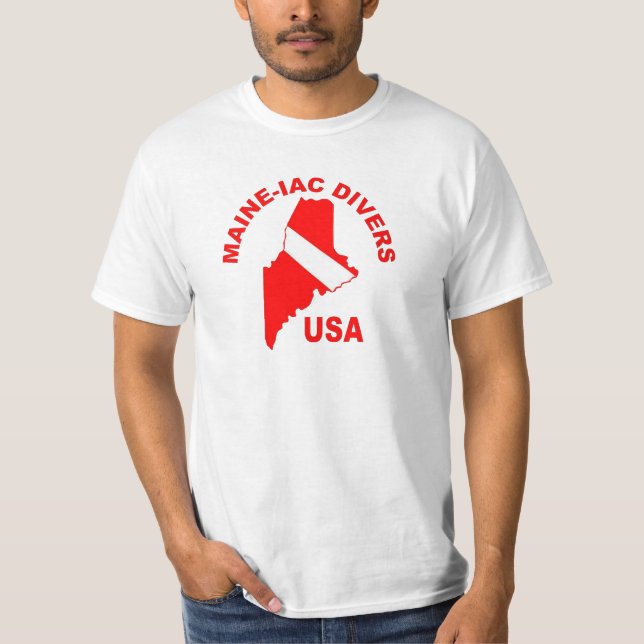 Maineiac Divers Classic Logotyp ValueT-shirt T Shirt (Framsida)