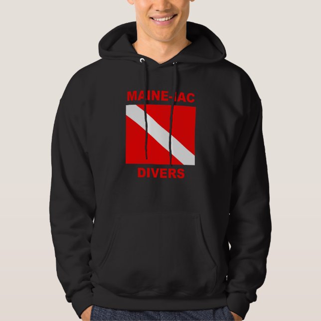 Maineiac Divers Dive Flagga Logotyp Sweatshirt (Framsida)