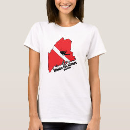 Maineiac Divers Silhouette Design-kvinnor T Shirt
