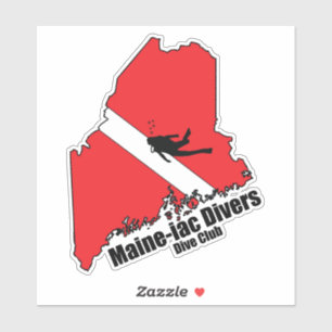 Maineiac DIvers Silhouette Logotyp Die Klipp ut de Klistermärken