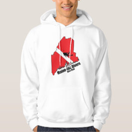 Maineiac Divers Silhouette vit hooded sweatshirt
