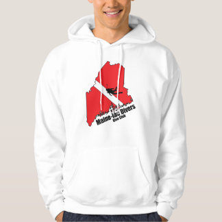 Maineiac Divers Silhouette vit hooded sweatshirt